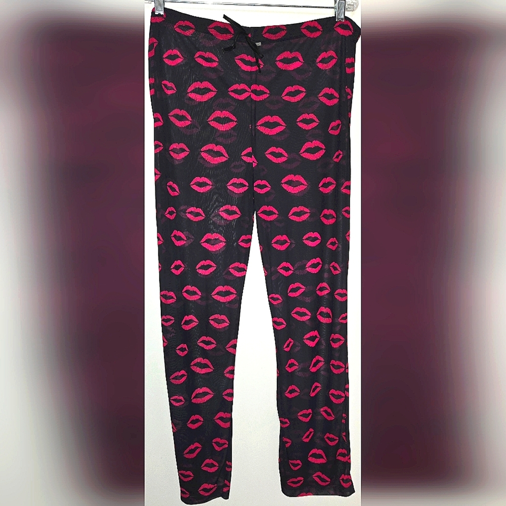 Vintage Mesh Lip Print Pants